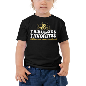 FABULOUS FAVORITES 2023: Toddler Short Sleeve Black Tee Stacked Logo