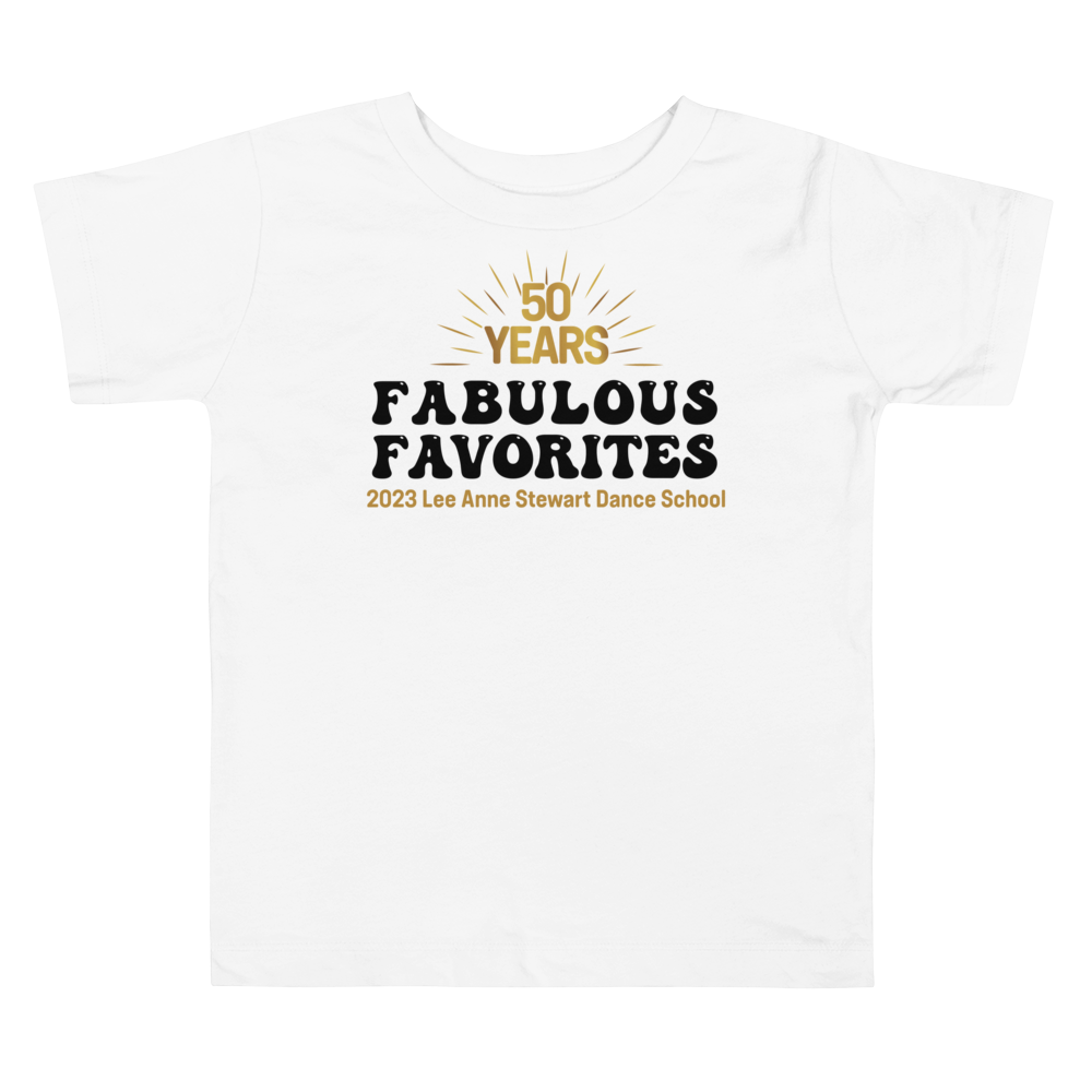 FABULOUS FAVORITES 2023: Toddler Short Sleeve White Tee Stacked Logo