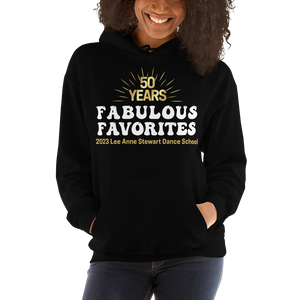 FABULOUS FAVORITES 2023: Adult Black Unisex Hoodie Stacked Logo