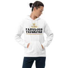 FABULOUS FAVORITES 2023: Adult White Unisex Hoodie Stacked Logo