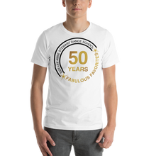 FABULOUS FAVORITES 2023: Adult Short-Sleeve Unisex White T-Shirt Circle Logo
