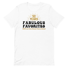 FABULOUS FAVORITES 2023: Adult Short-Sleeve Unisex White T-Shirt Stacked Logo