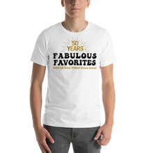 FABULOUS FAVORITES 2023: Adult Short-Sleeve Unisex White T-Shirt Stacked Logo