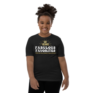 FABULOUS FAVORITES 2023: Youth Short Sleeve Black T-Shirt Stacked Logo