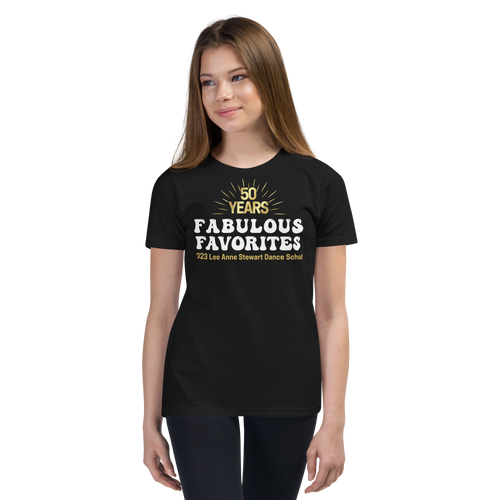 FABULOUS FAVORITES 2023: Youth Short Sleeve Black T-Shirt Stacked Logo