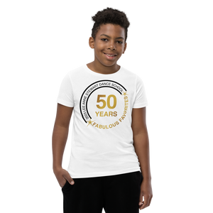 FABULOUS FAVORITES 2023: Youth Short Sleeve White T-Shirt Circle Logo
